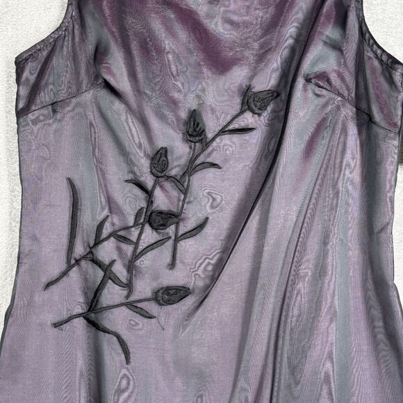 Rampage Dress Women 6 Purple  Embroidered Mesh Satin Mini 90s Y2K Vintage Witchy - Picture 5 of 9